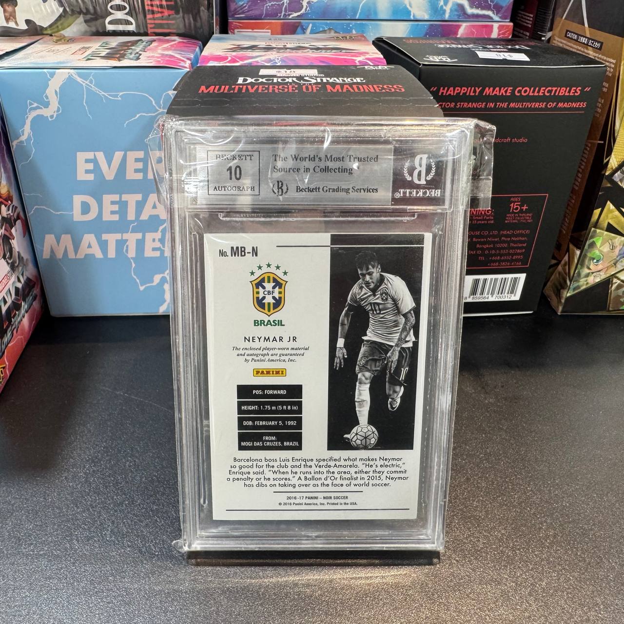 2016-17 Panini Noir Mem. Autos black & white prime #34 neymar jr./10 missing memorabilia 